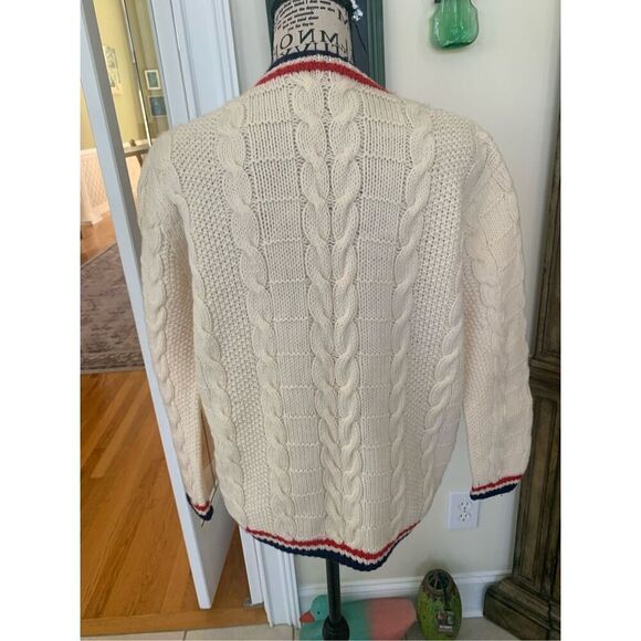 Vintage Handmade Wool Tennis Cardigan - Picture 6 of 10